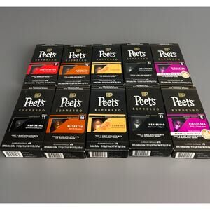 Peet's Coffee Espresso Pods Capsules Variety Pack 100! Compatible Nespresso